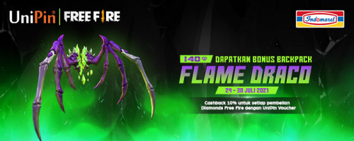 Dapatkan Bonus Flame Draco Backpack dan Cashback hingga 10,000 UniPin Credits